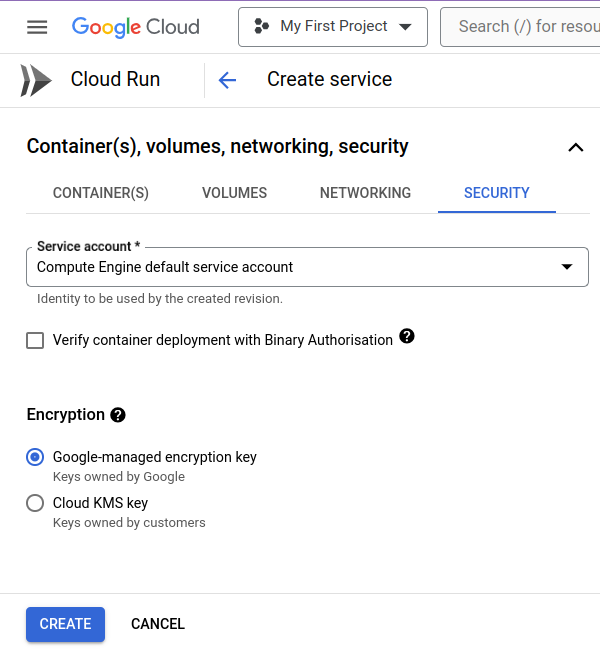 gcp cloud run security sectionj